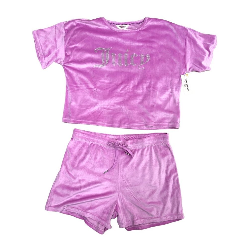 Juicy Couture velour shorts pajama shirt and shorts set size L